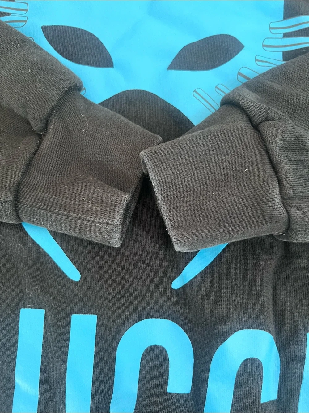 Gucci Black Hoodie with Turquoise Cat Graphic